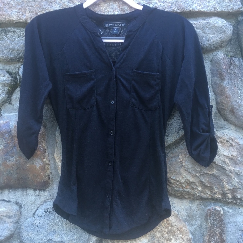 Black Dress Shirt with Lace Back